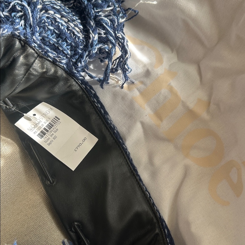 NWT Chloe Jorge Ocean Waves Cashmere Knit Bucket Bag - Picture 7 of 16